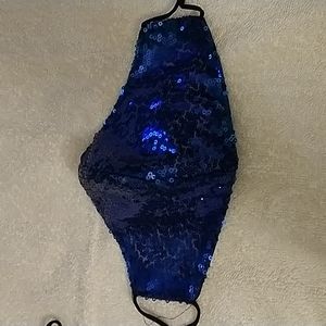 Blue sequin mask